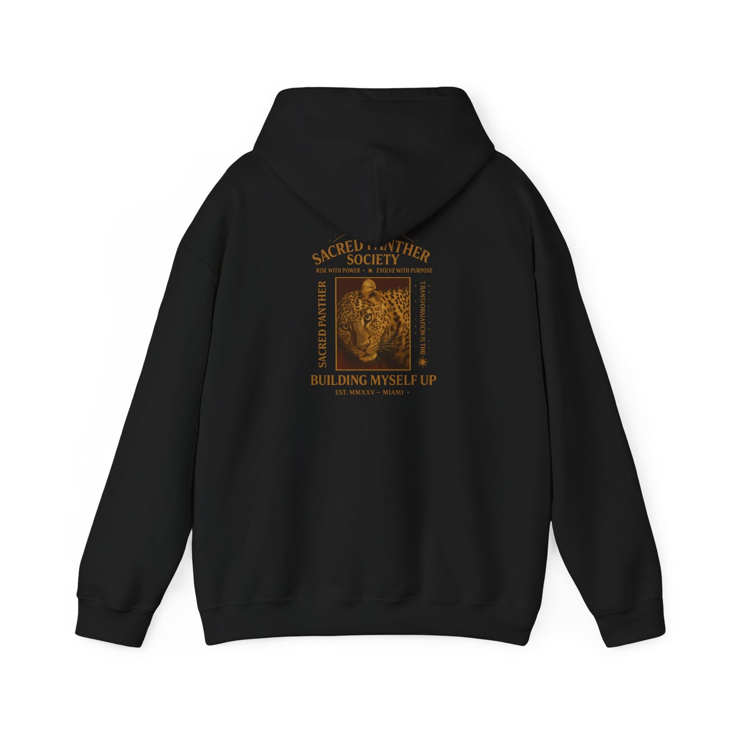 Sacred Leather Society Hoodie - 'Building Myself Up' Vintage Biker Sweatshirt