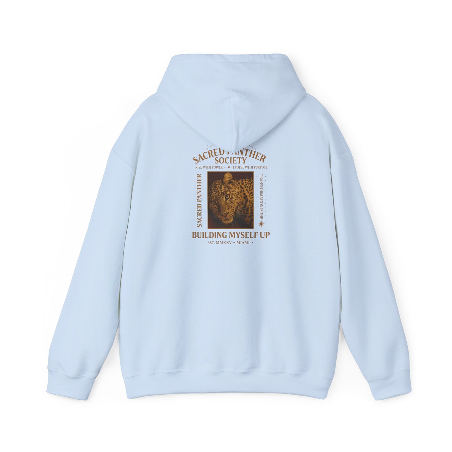 Sacred Leather Society Hoodie - 'Building Myself Up' Vintage Biker Sweatshirt