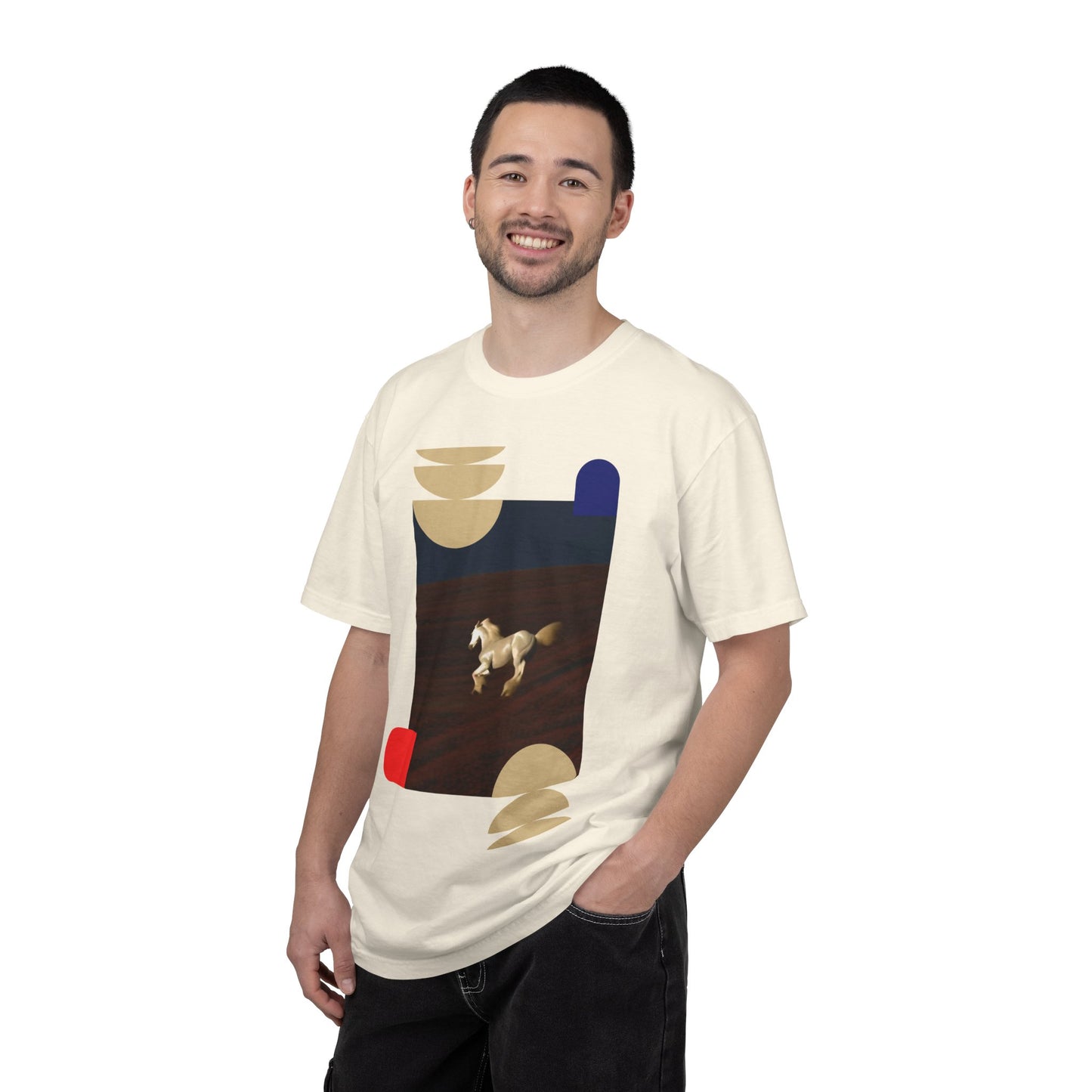 Horse Graphic T-Shirt — Minimalist Geometric Stallion Print