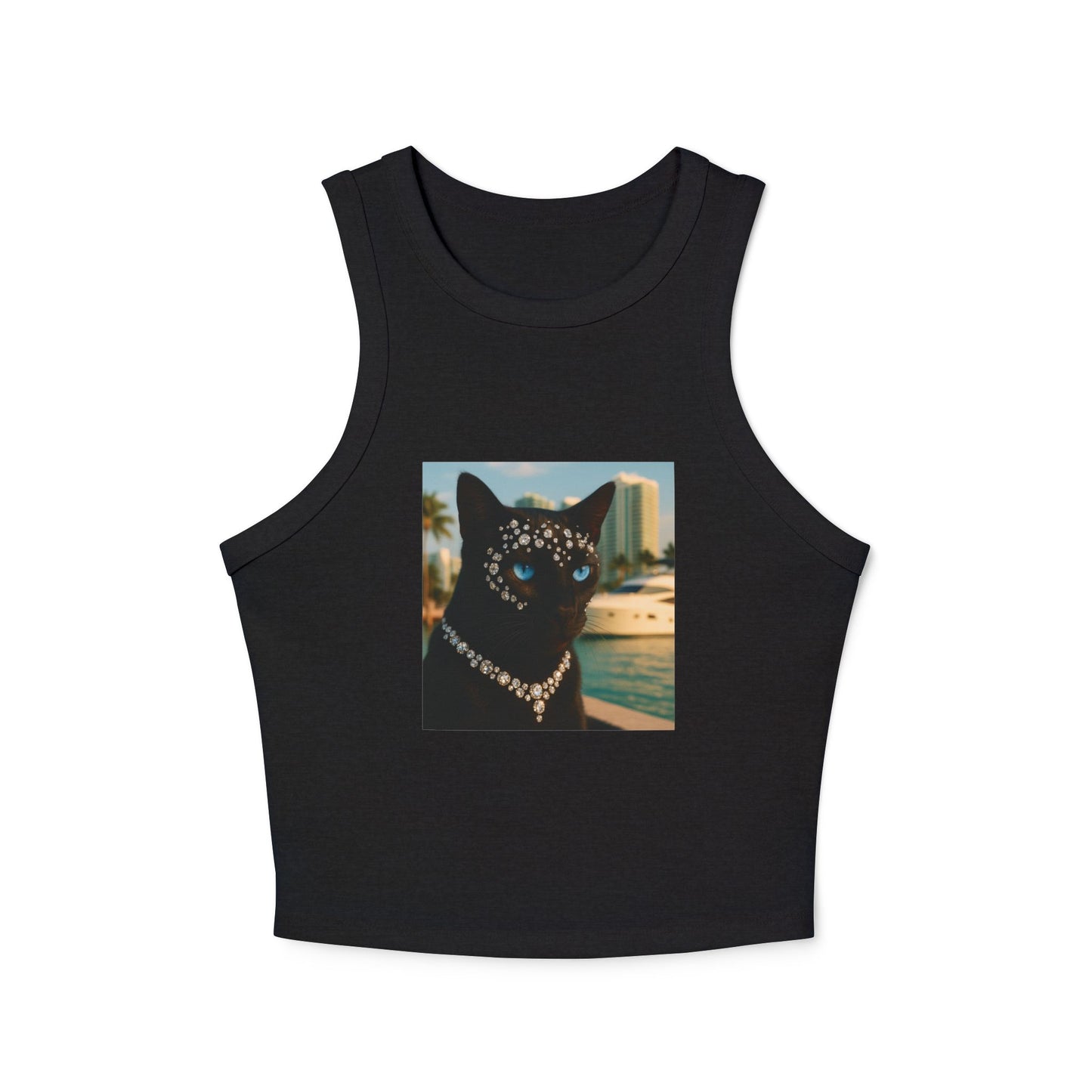 Tank Top - Miami Classy Art Cat Miami Vibes Expensive Cat Lifestyle