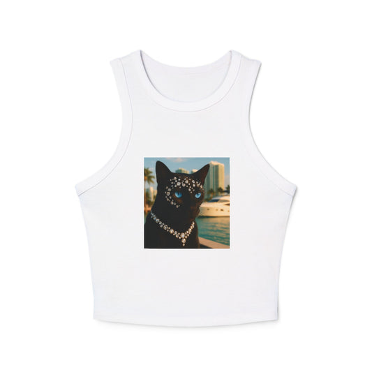 Tank Top - Miami Classy Art Cat Miami Vibes Expensive Cat Lifestyle