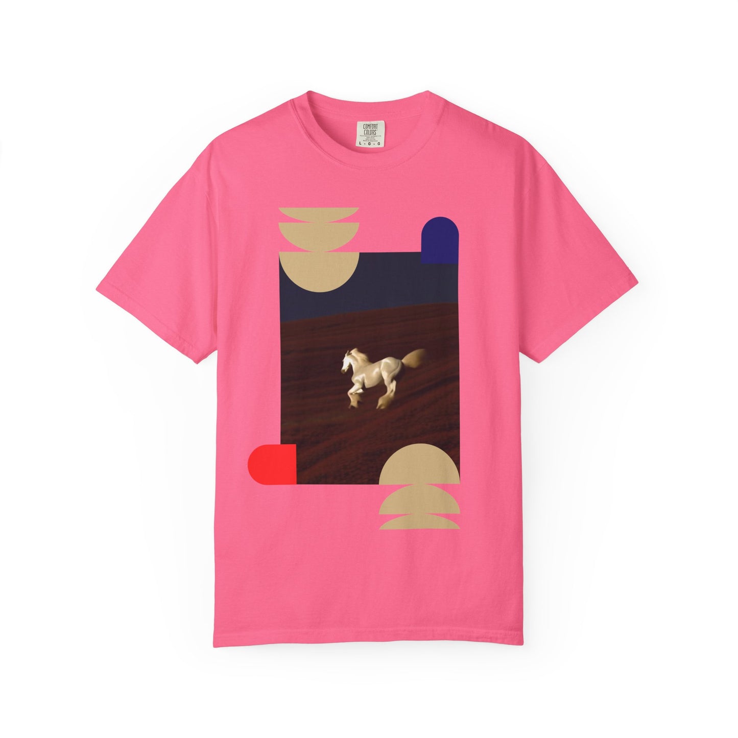 Horse Graphic T-Shirt — Minimalist Geometric Stallion Print