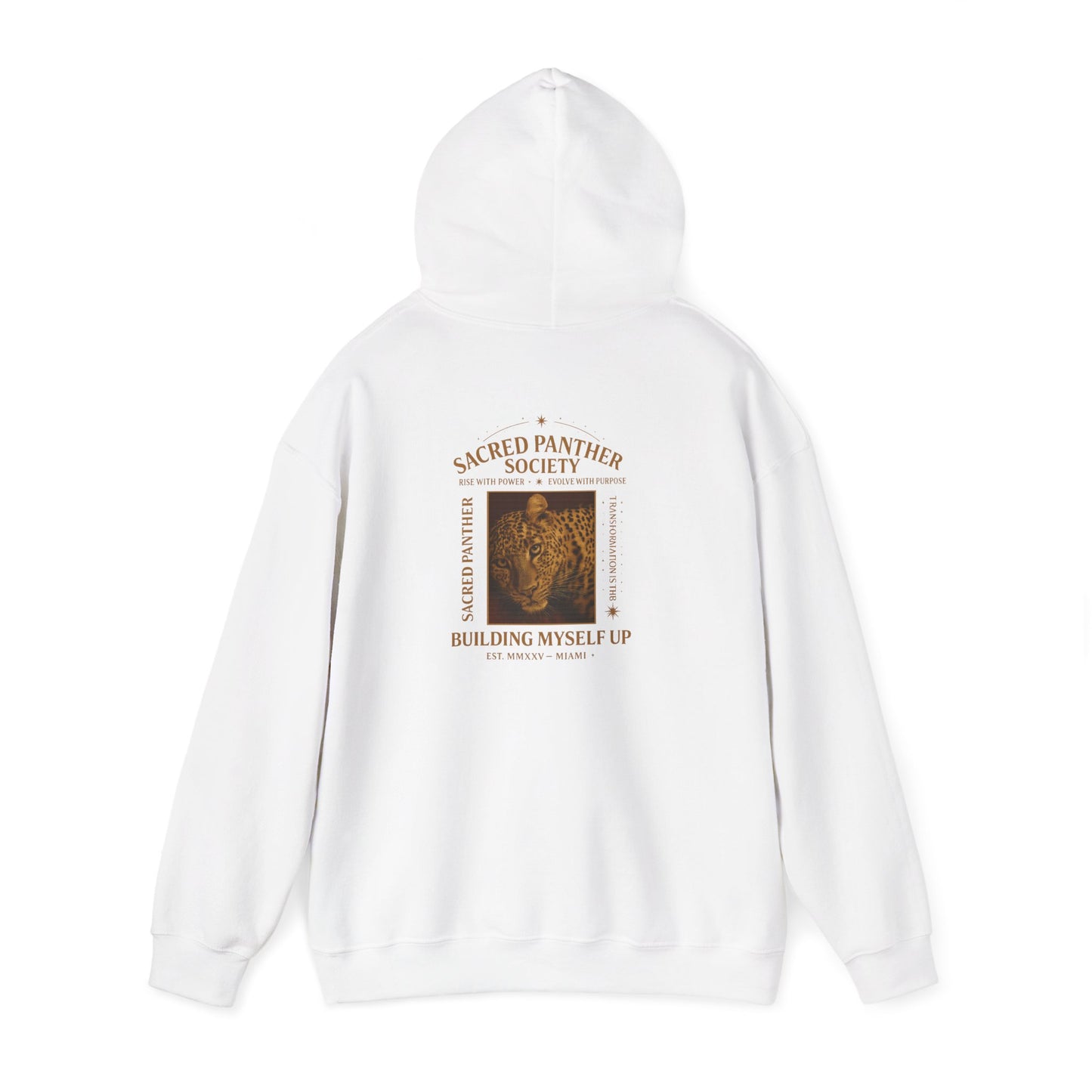 Sacred Leather Society Hoodie - 'Building Myself Up' Vintage Biker Sweatshirt
