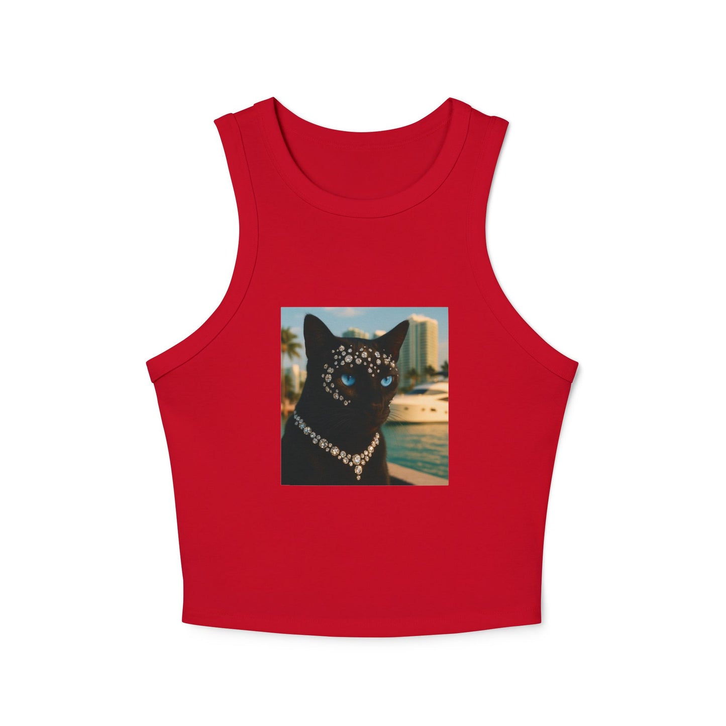 Tank Top - Miami Classy Art Cat Miami Vibes Expensive Cat Lifestyle