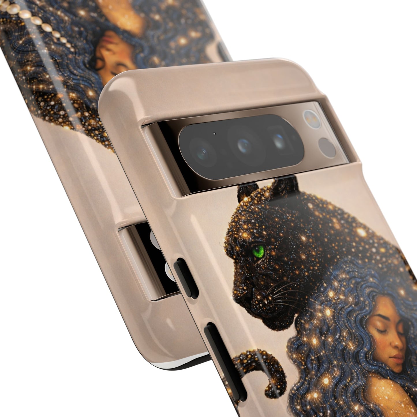 Leopard Portrait Tough Phone Case — Blue Jaguar Art Protective Cover
