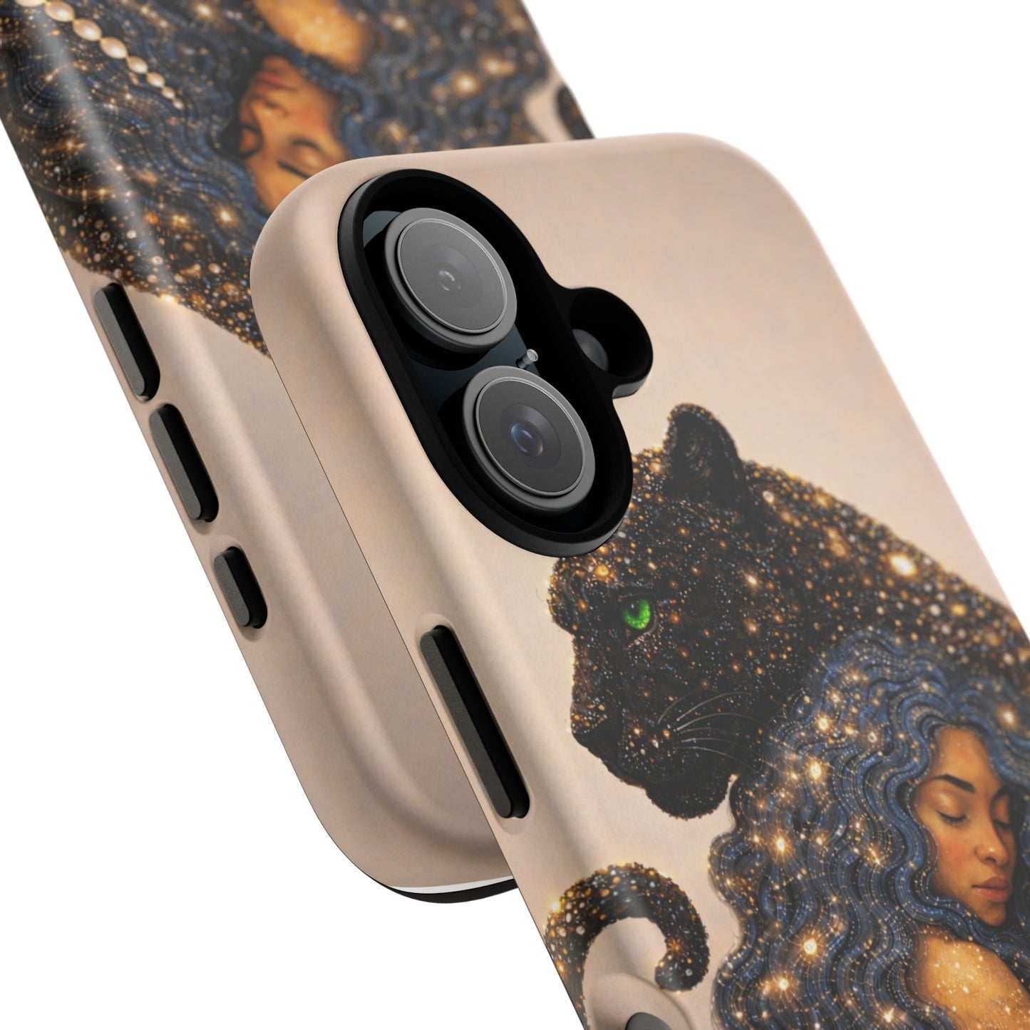 Leopard Portrait Tough Phone Case — Blue Jaguar Art Protective Cover