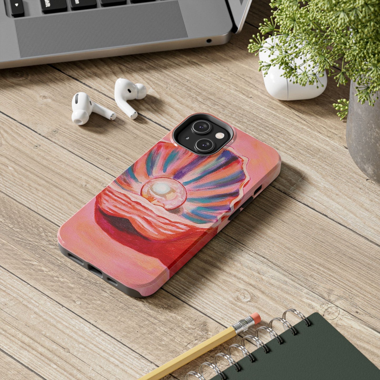 Pearl Shell Paiting — Pink Seashell Art iPhone Cover