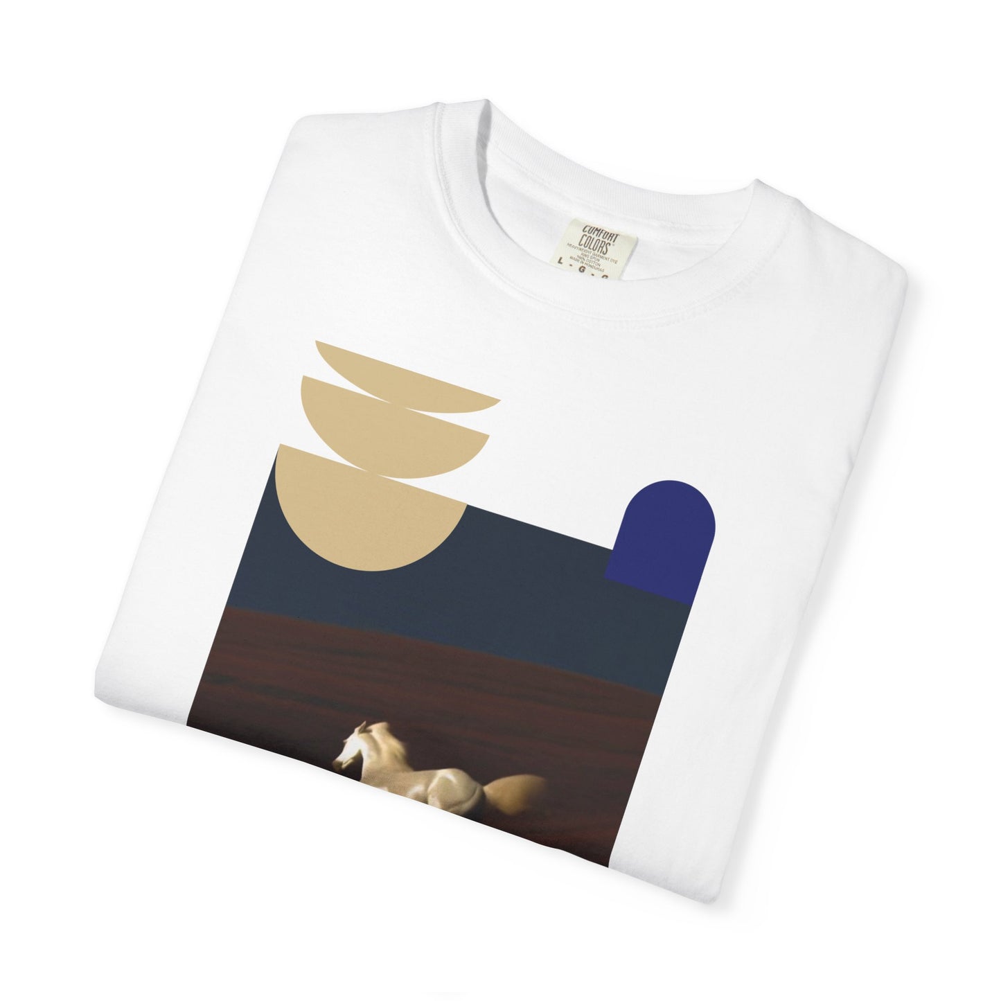Horse Graphic T-Shirt — Minimalist Geometric Stallion Print