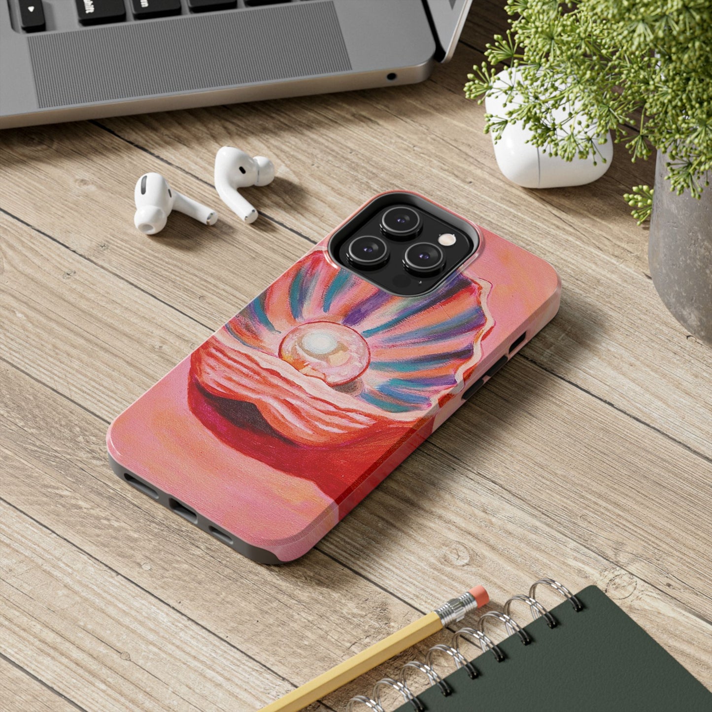 Pearl Shell Paiting — Pink Seashell Art iPhone Cover