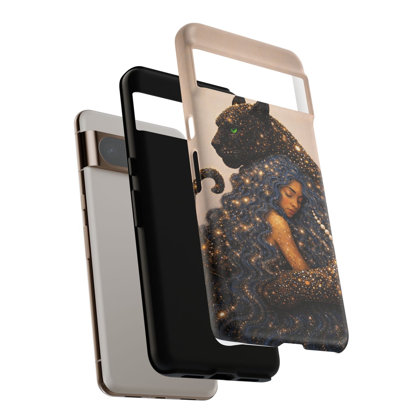 Leopard Portrait Tough Phone Case — Blue Jaguar Art Protective Cover