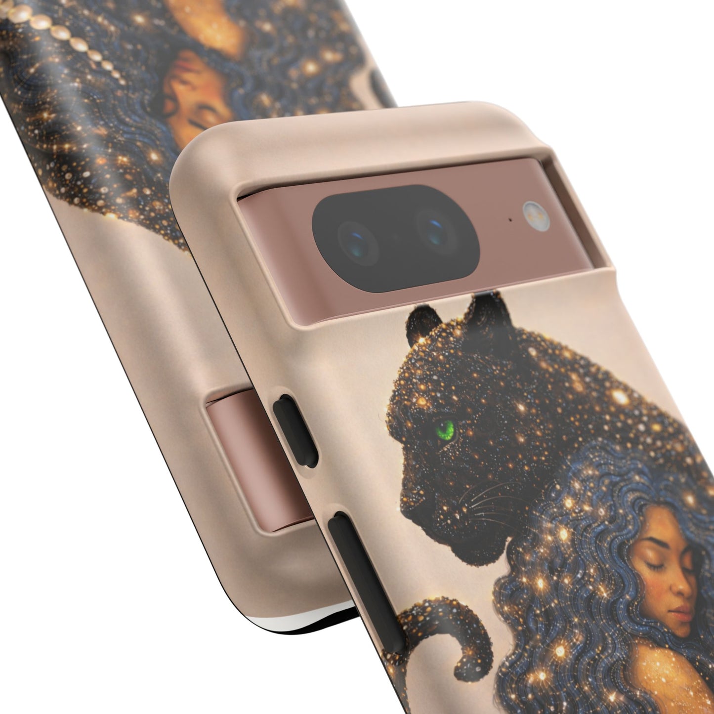 Leopard Portrait Tough Phone Case — Blue Jaguar Art Protective Cover