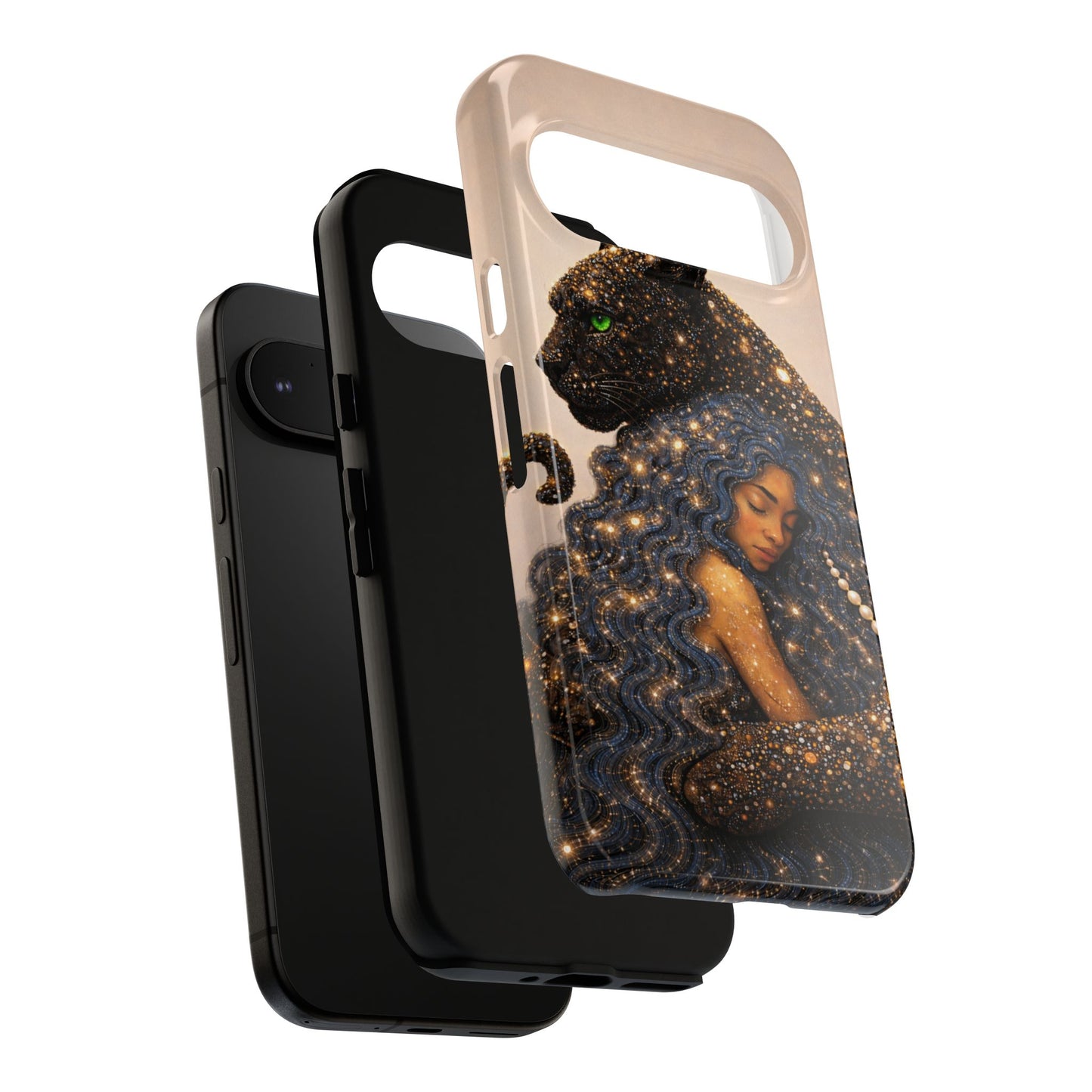 Leopard Portrait Tough Phone Case — Blue Jaguar Art Protective Cover