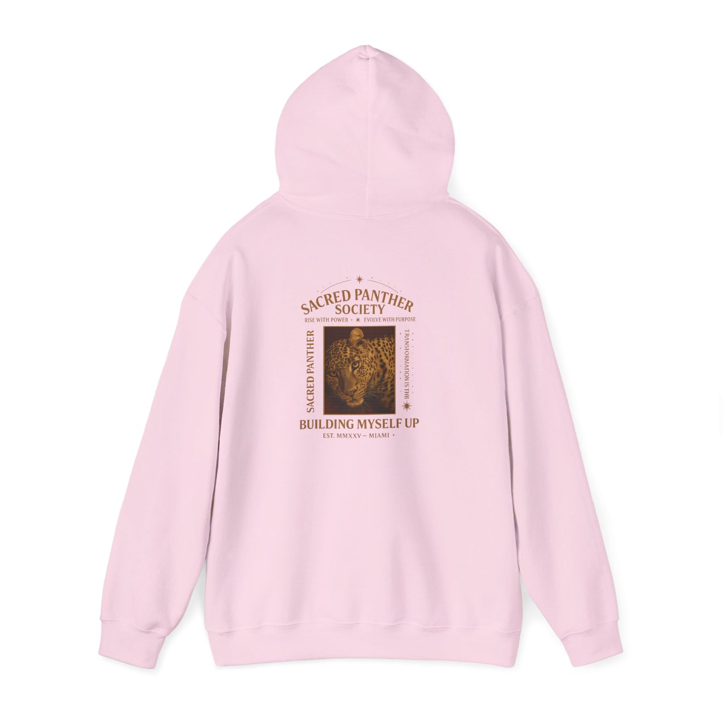 Sacred Leather Society Hoodie - 'Building Myself Up' Vintage Biker Sweatshirt