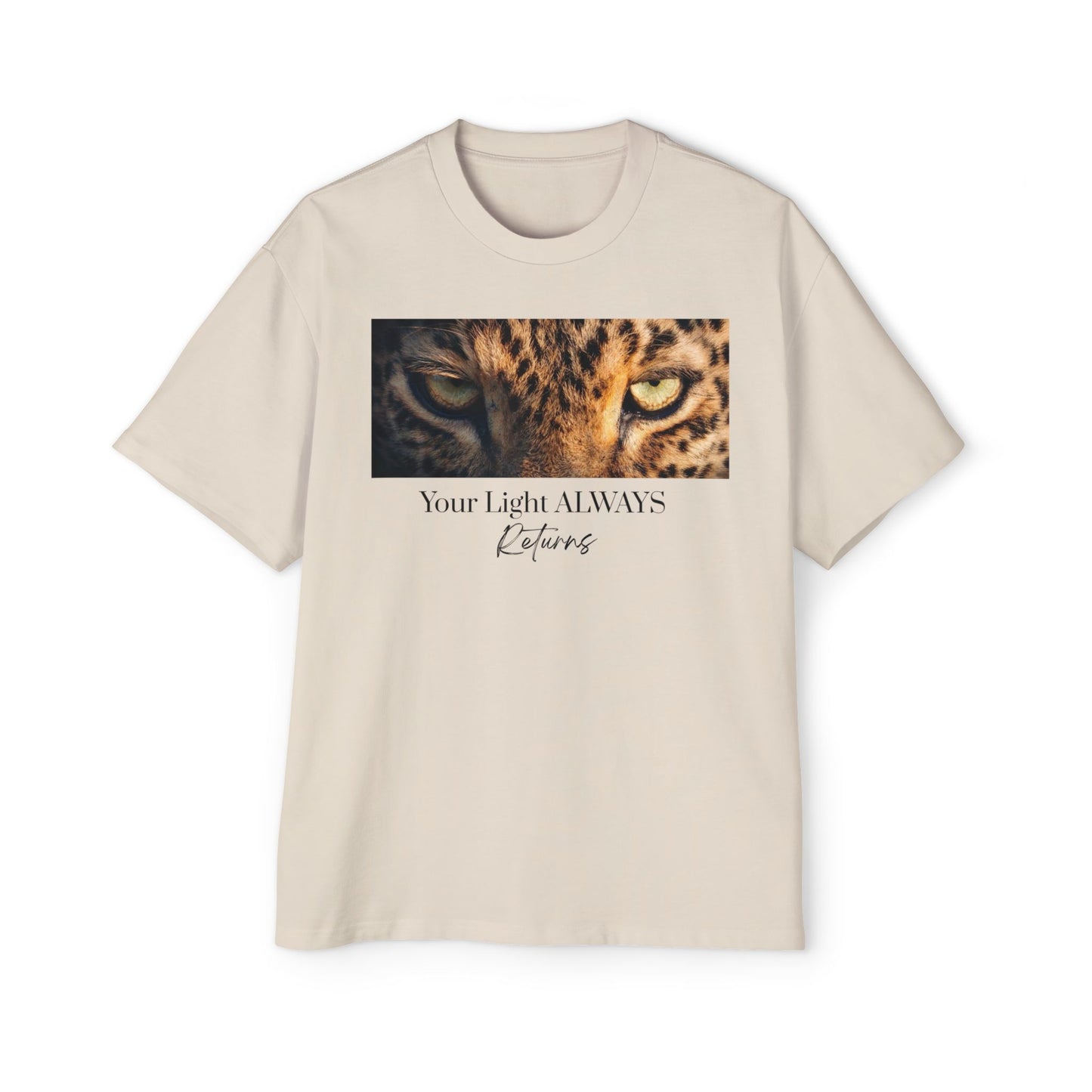 Tiger Eyes Graphic Tee — "Your Light ALWAYS Returns" Inspirational Men's Shirt