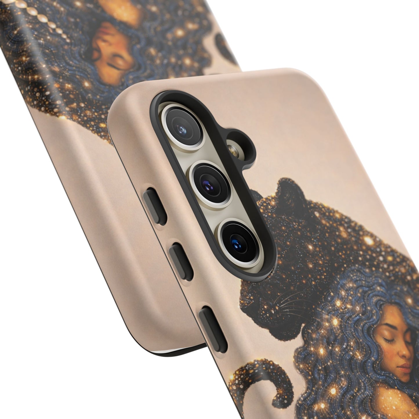 Leopard Portrait Tough Phone Case — Blue Jaguar Art Protective Cover