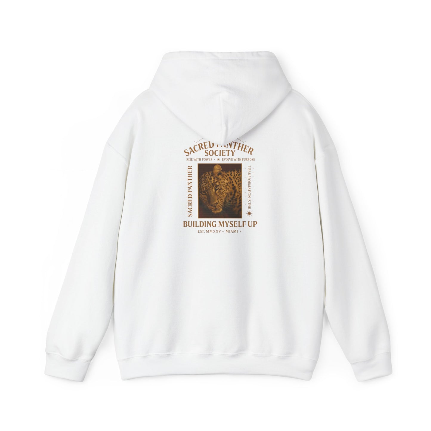 Sacred Leather Society Hoodie - 'Building Myself Up' Vintage Biker Sweatshirt