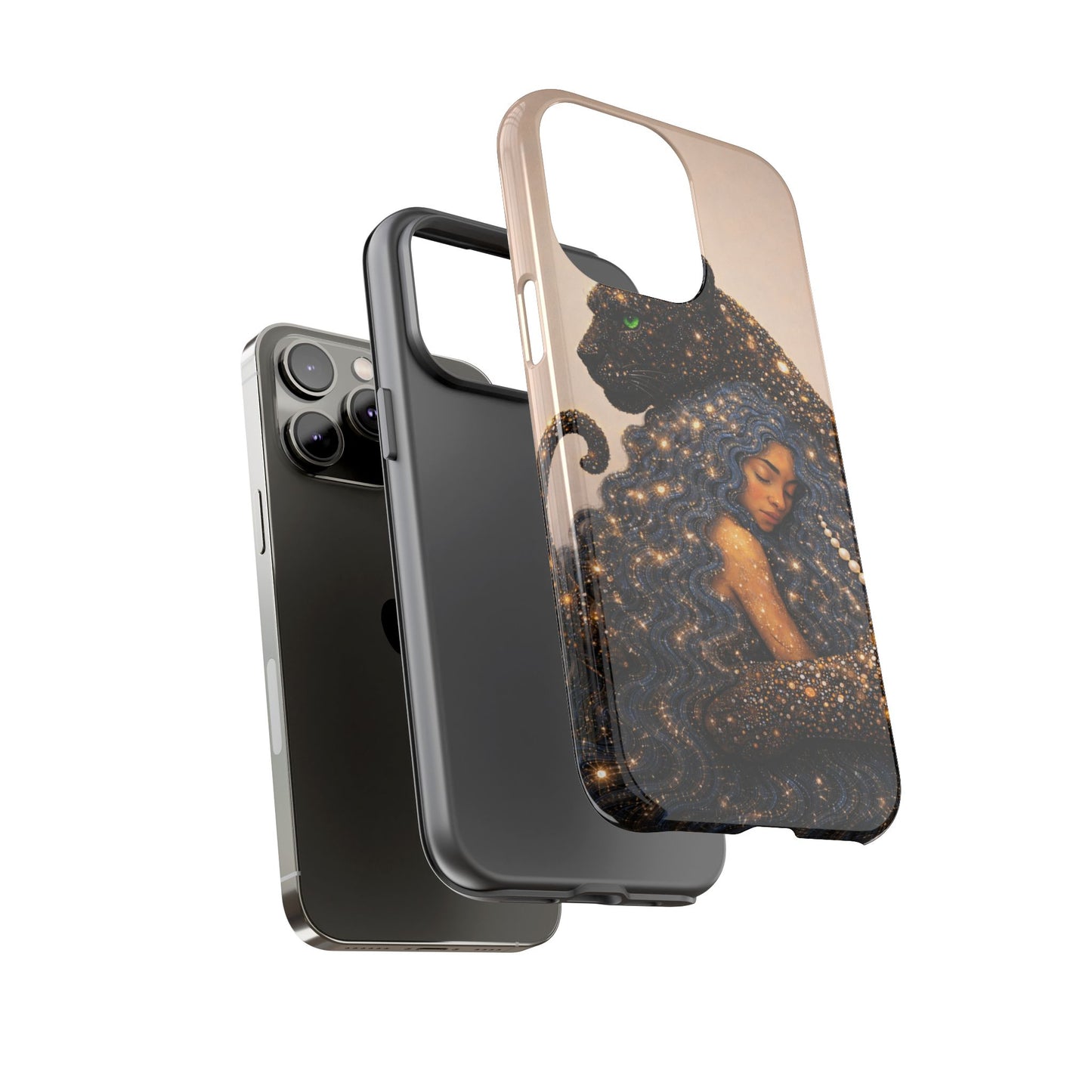Leopard Portrait Tough Phone Case — Blue Jaguar Art Protective Cover