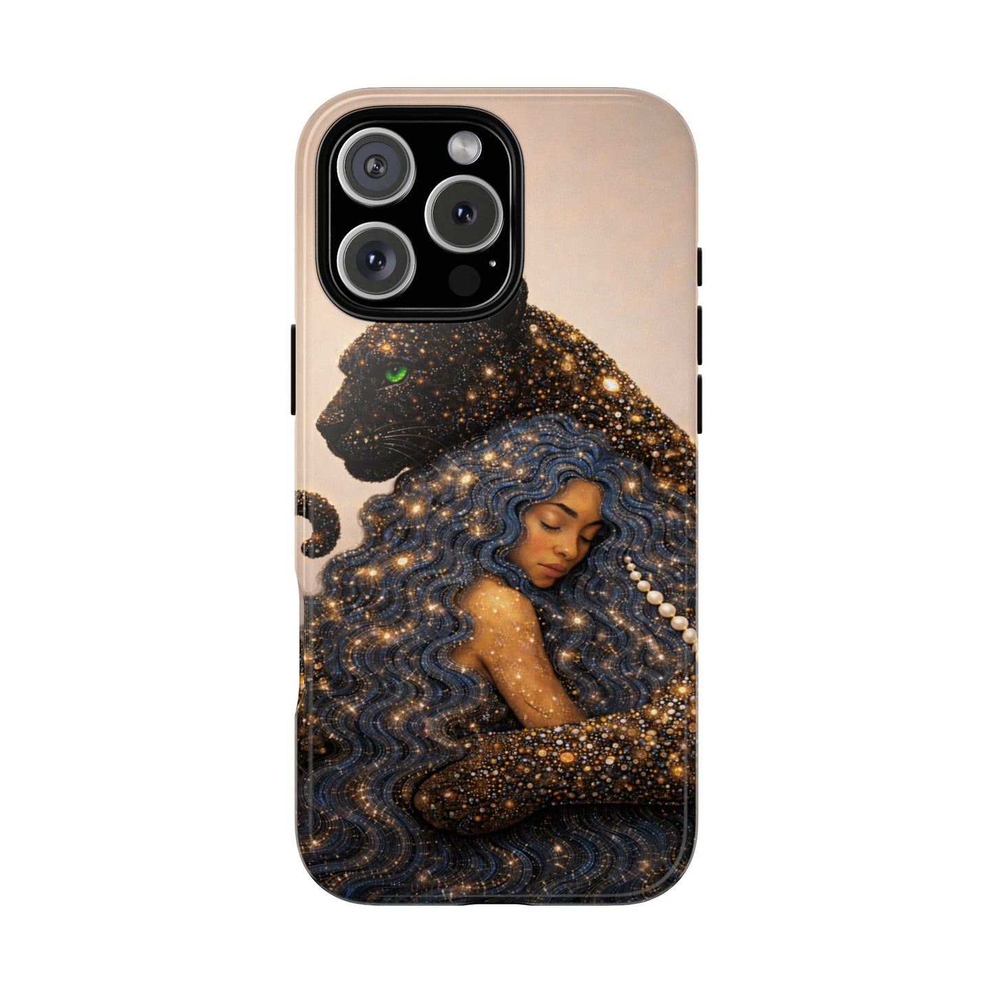 Leopard Portrait Tough Phone Case — Blue Jaguar Art Protective Cover