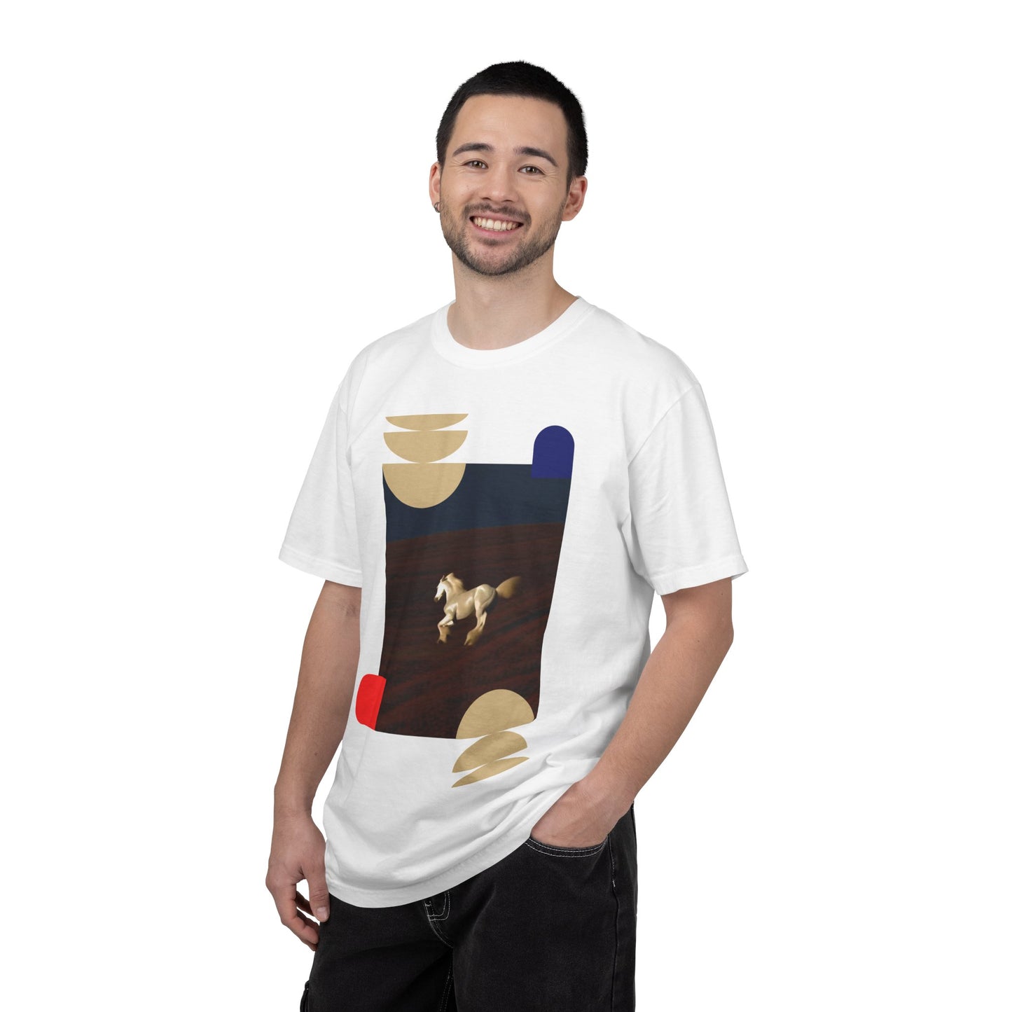Horse Graphic T-Shirt — Minimalist Geometric Stallion Print