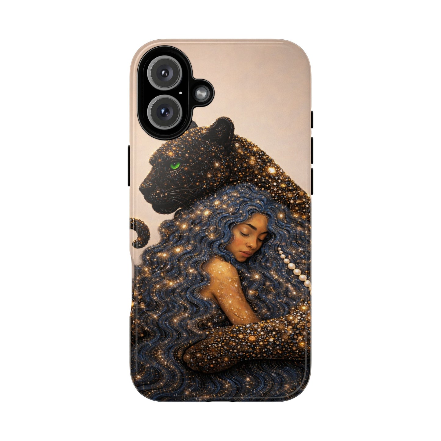 Leopard Portrait Tough Phone Case — Blue Jaguar Art Protective Cover