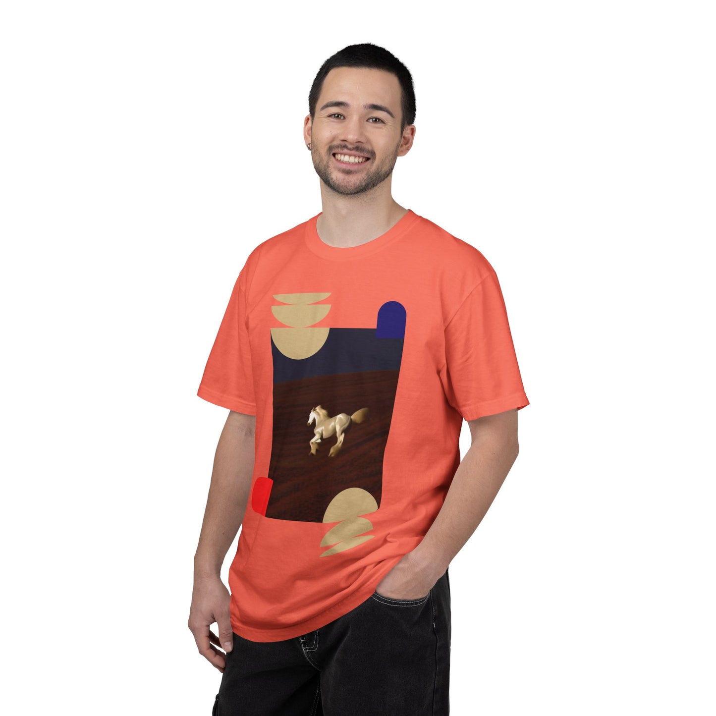 Horse Graphic T-Shirt — Minimalist Geometric Stallion Print