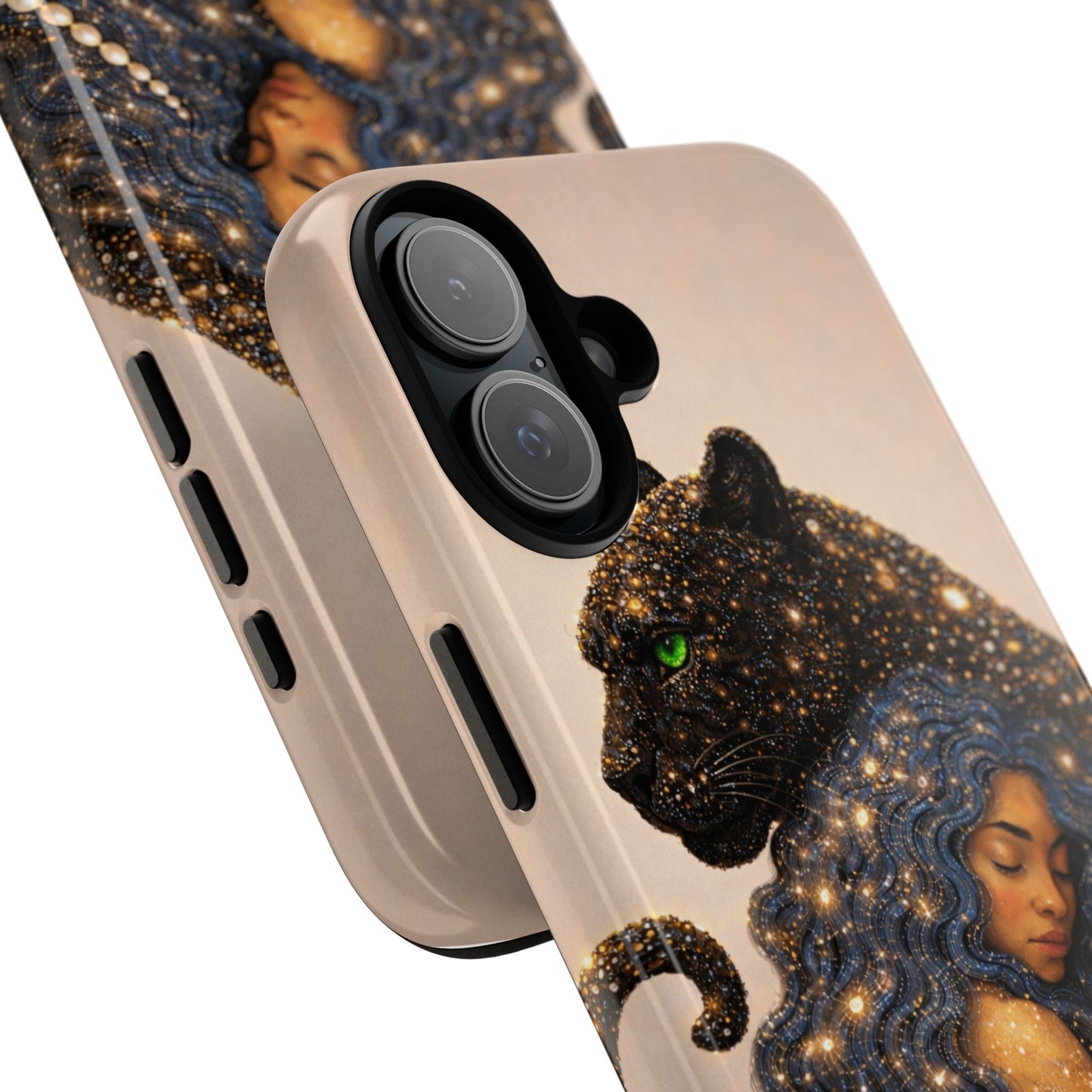 Leopard Portrait Tough Phone Case — Blue Jaguar Art Protective Cover