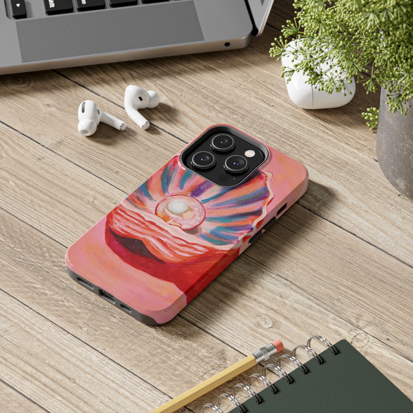 Pearl Shell Paiting — Pink Seashell Art iPhone Cover