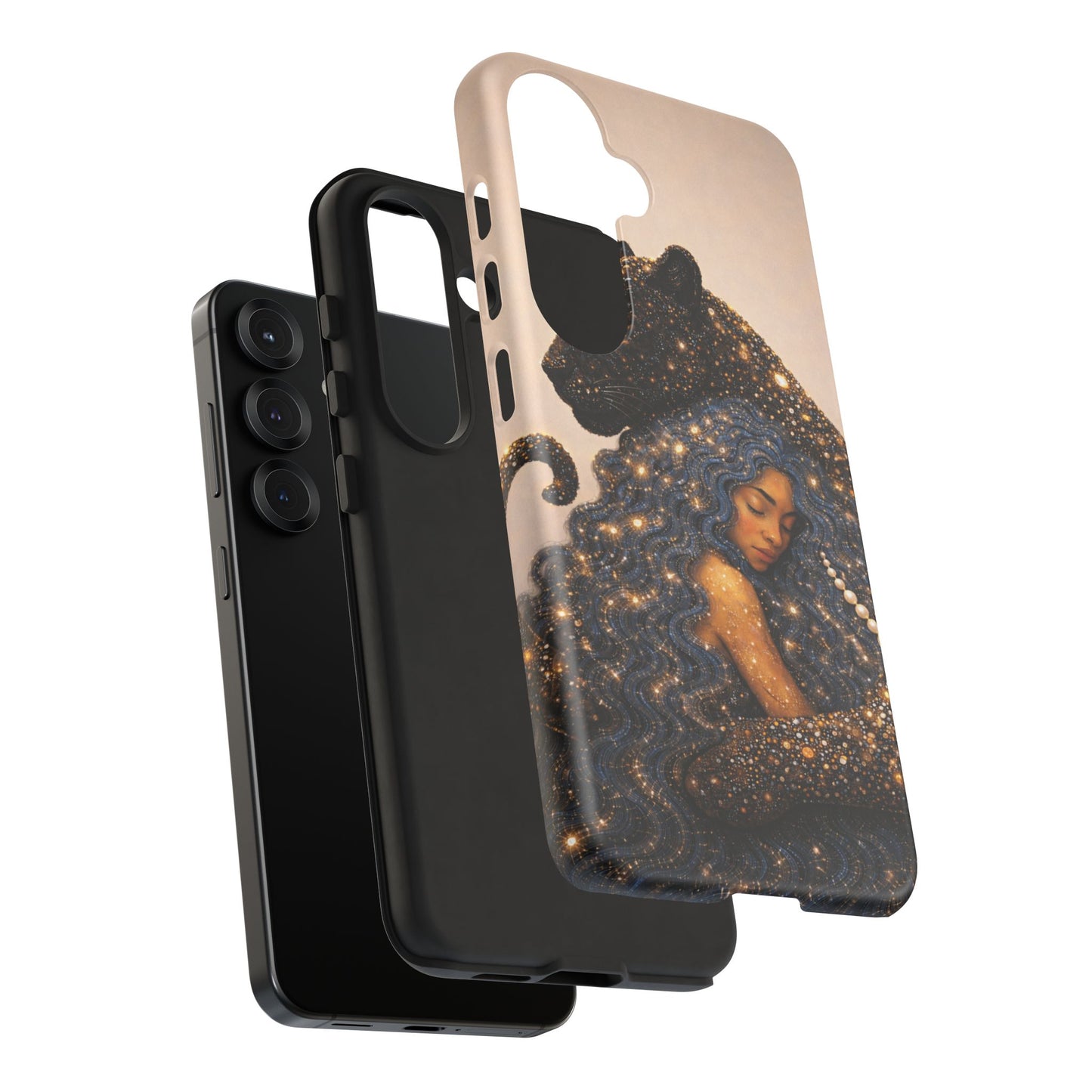 Leopard Portrait Tough Phone Case — Blue Jaguar Art Protective Cover