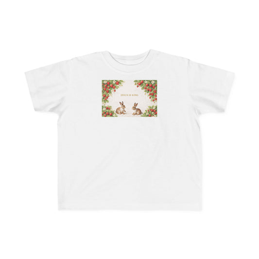 Toddler Tee — 'Jesus Is King' Cute Bear Christian Kids T‑Shirt