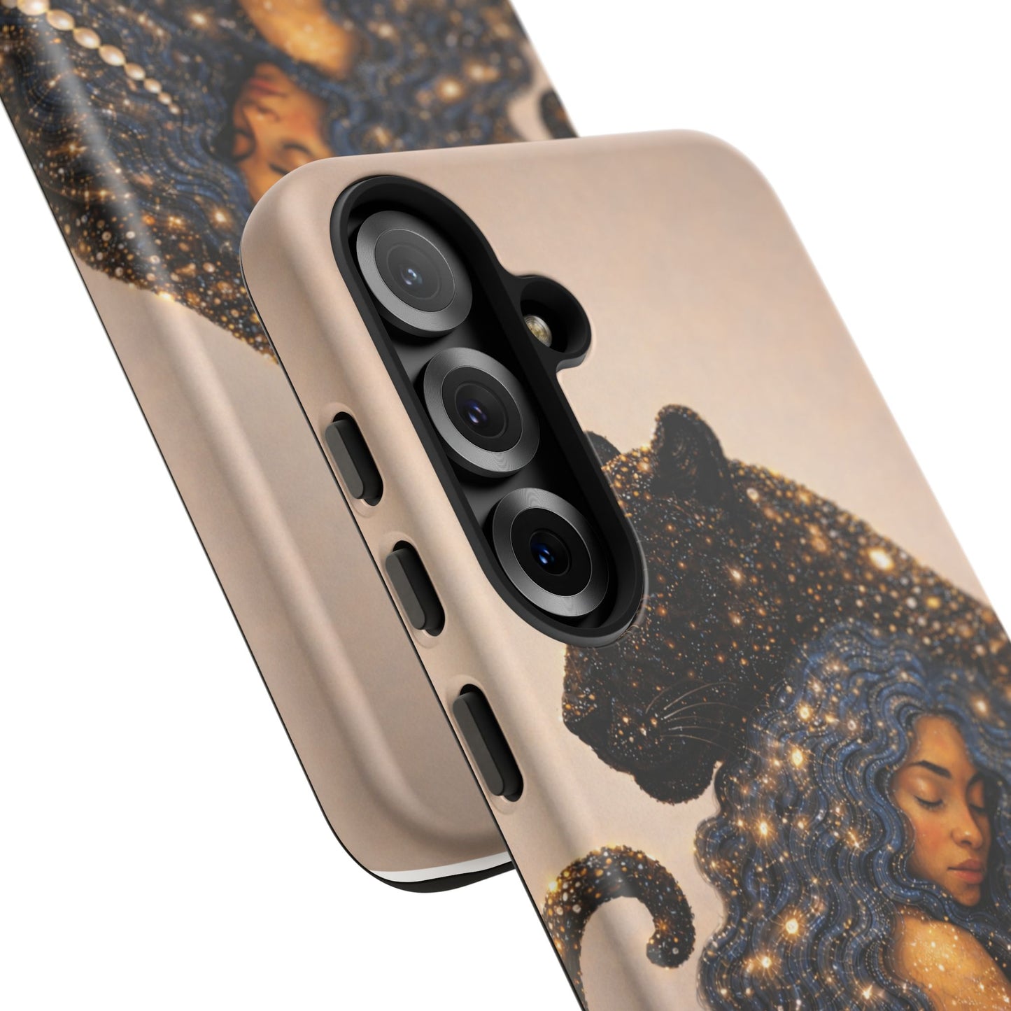 Leopard Portrait Tough Phone Case — Blue Jaguar Art Protective Cover