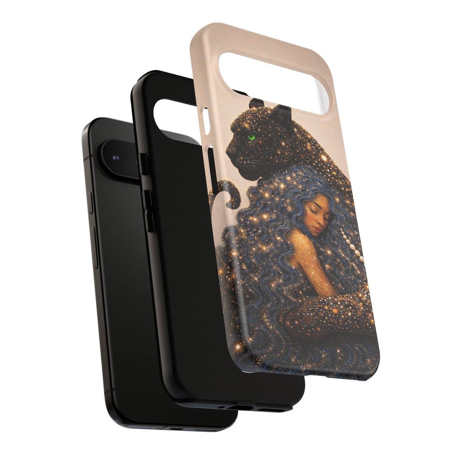 Leopard Portrait Tough Phone Case — Blue Jaguar Art Protective Cover