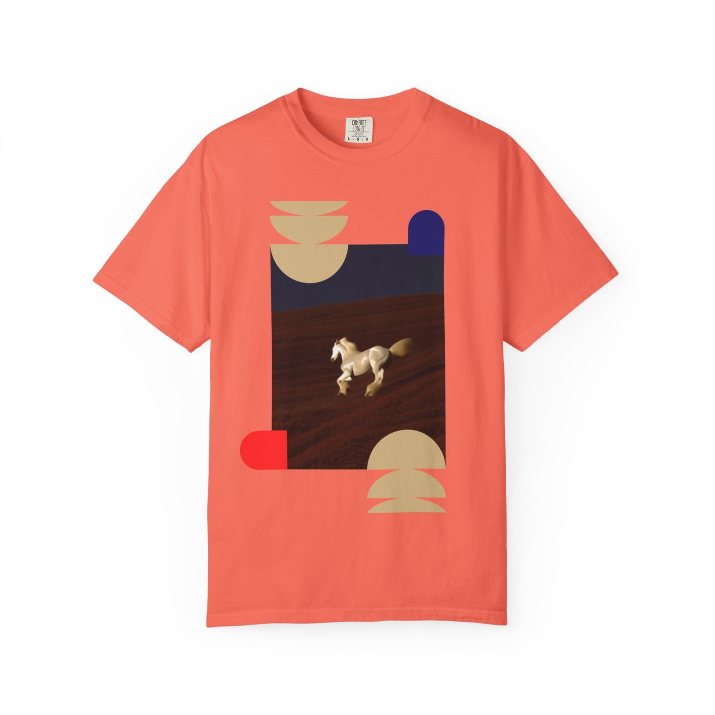 Horse Graphic T-Shirt — Minimalist Geometric Stallion Print