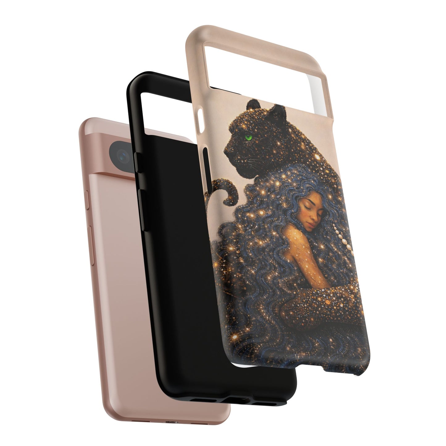 Leopard Portrait Tough Phone Case — Blue Jaguar Art Protective Cover