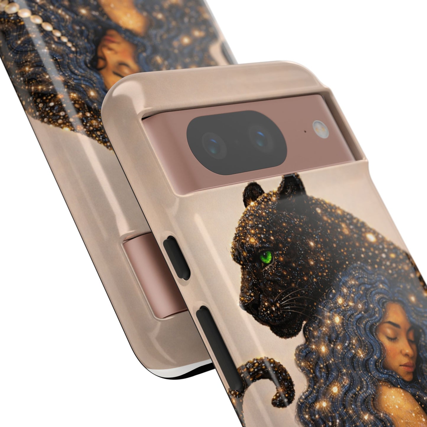 Leopard Portrait Tough Phone Case — Blue Jaguar Art Protective Cover