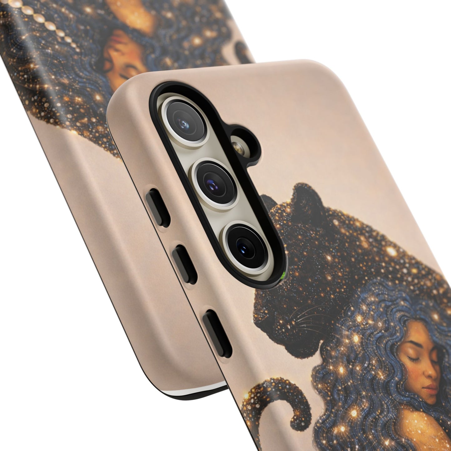 Leopard Portrait Tough Phone Case — Blue Jaguar Art Protective Cover