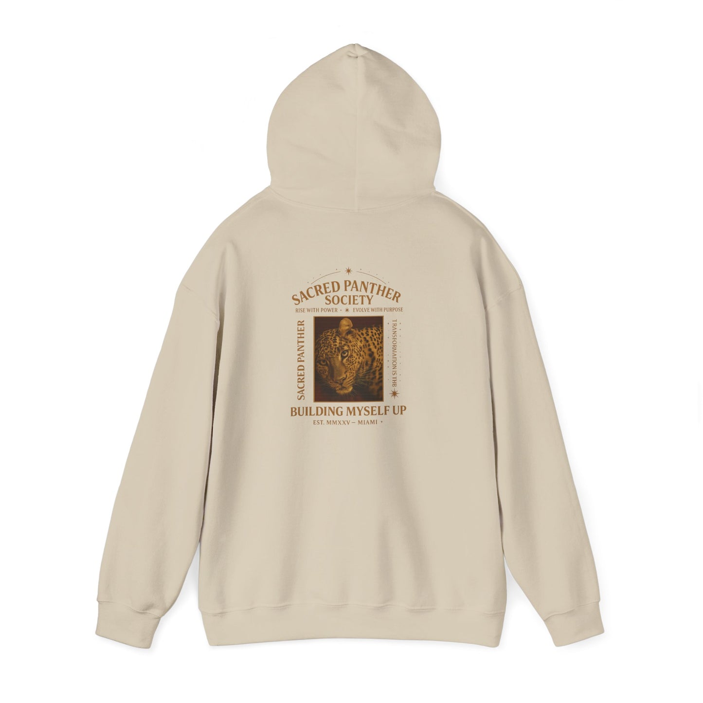 Sacred Leather Society Hoodie - 'Building Myself Up' Vintage Biker Sweatshirt