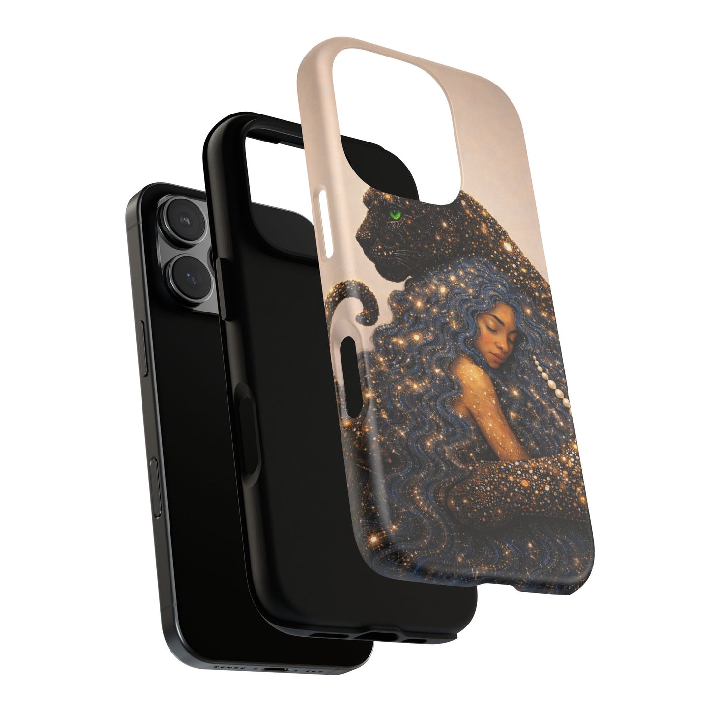 Leopard Portrait Tough Phone Case — Blue Jaguar Art Protective Cover