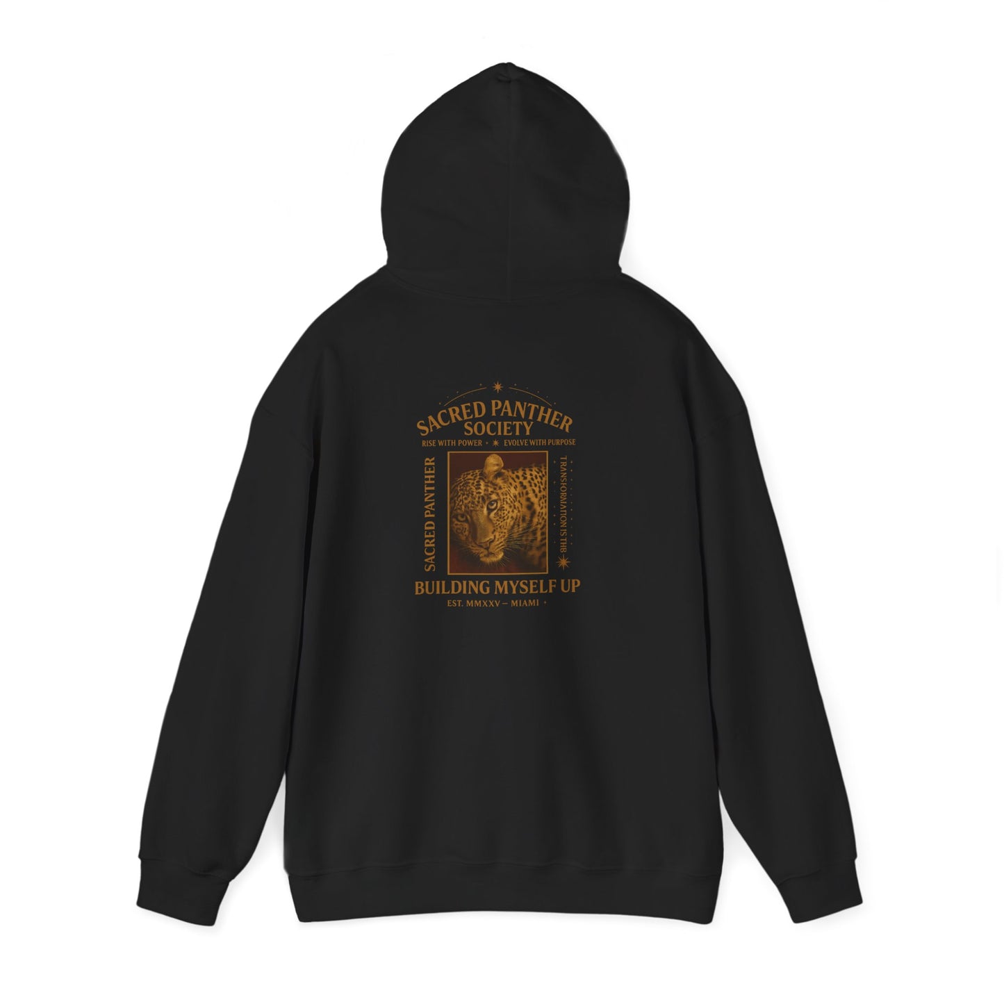 Sacred Leather Society Hoodie - 'Building Myself Up' Vintage Biker Sweatshirt