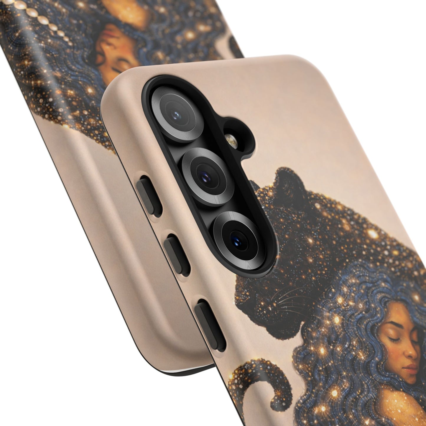 Leopard Portrait Tough Phone Case — Blue Jaguar Art Protective Cover