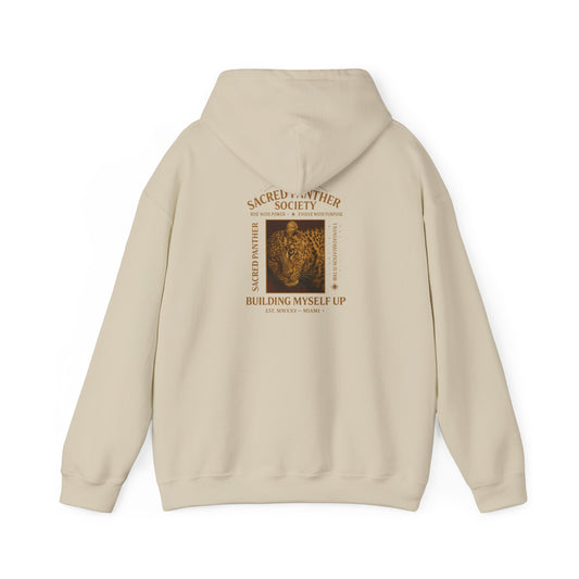 Sacred Leather Society Hoodie - 'Building Myself Up' Vintage Biker Sweatshirt