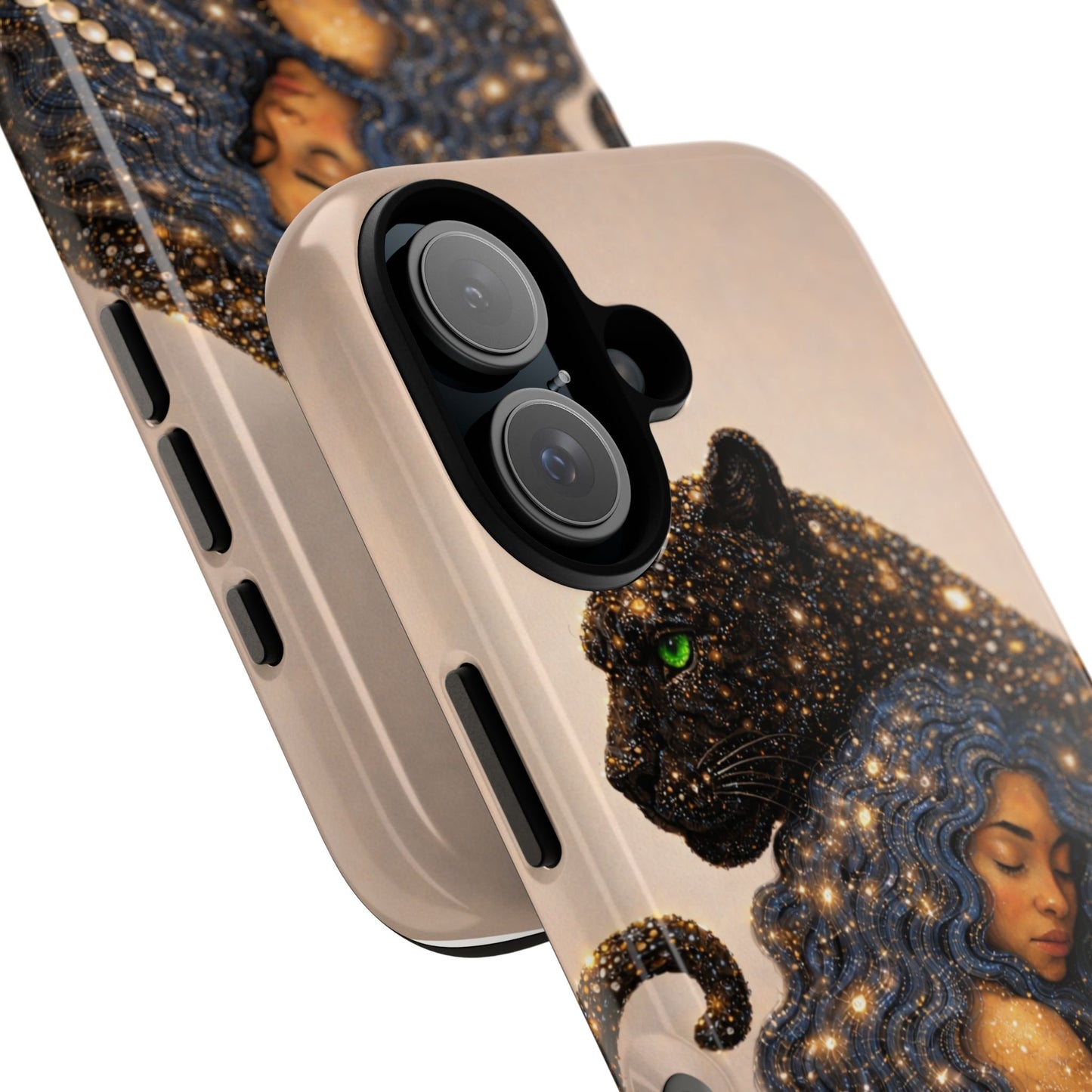 Leopard Portrait Tough Phone Case — Blue Jaguar Art Protective Cover