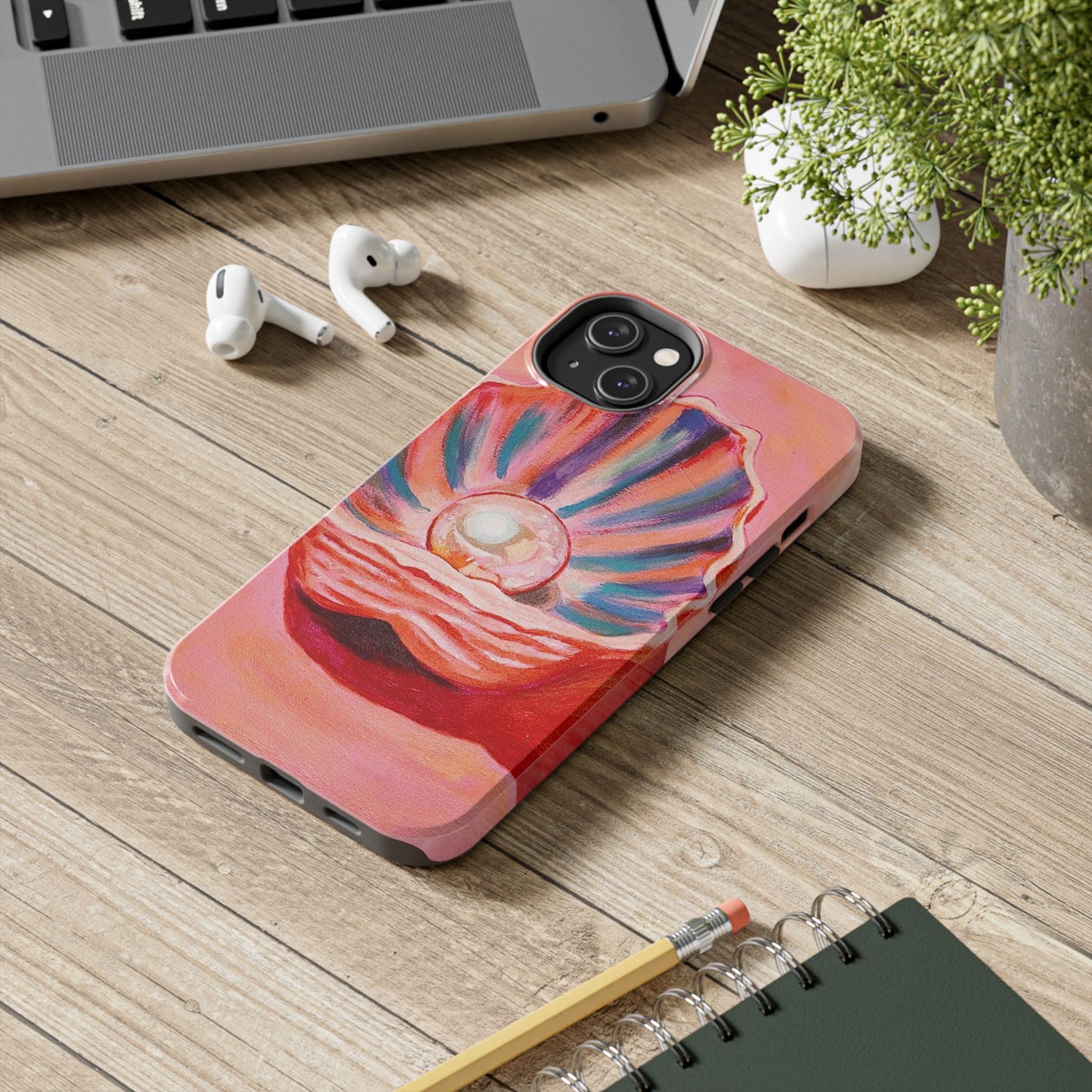 Pearl Shell Paiting — Pink Seashell Art iPhone Cover