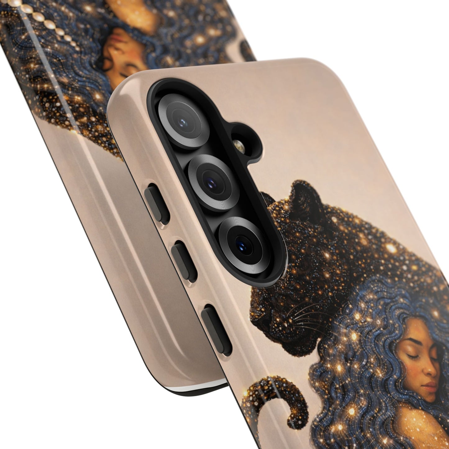 Leopard Portrait Tough Phone Case — Blue Jaguar Art Protective Cover