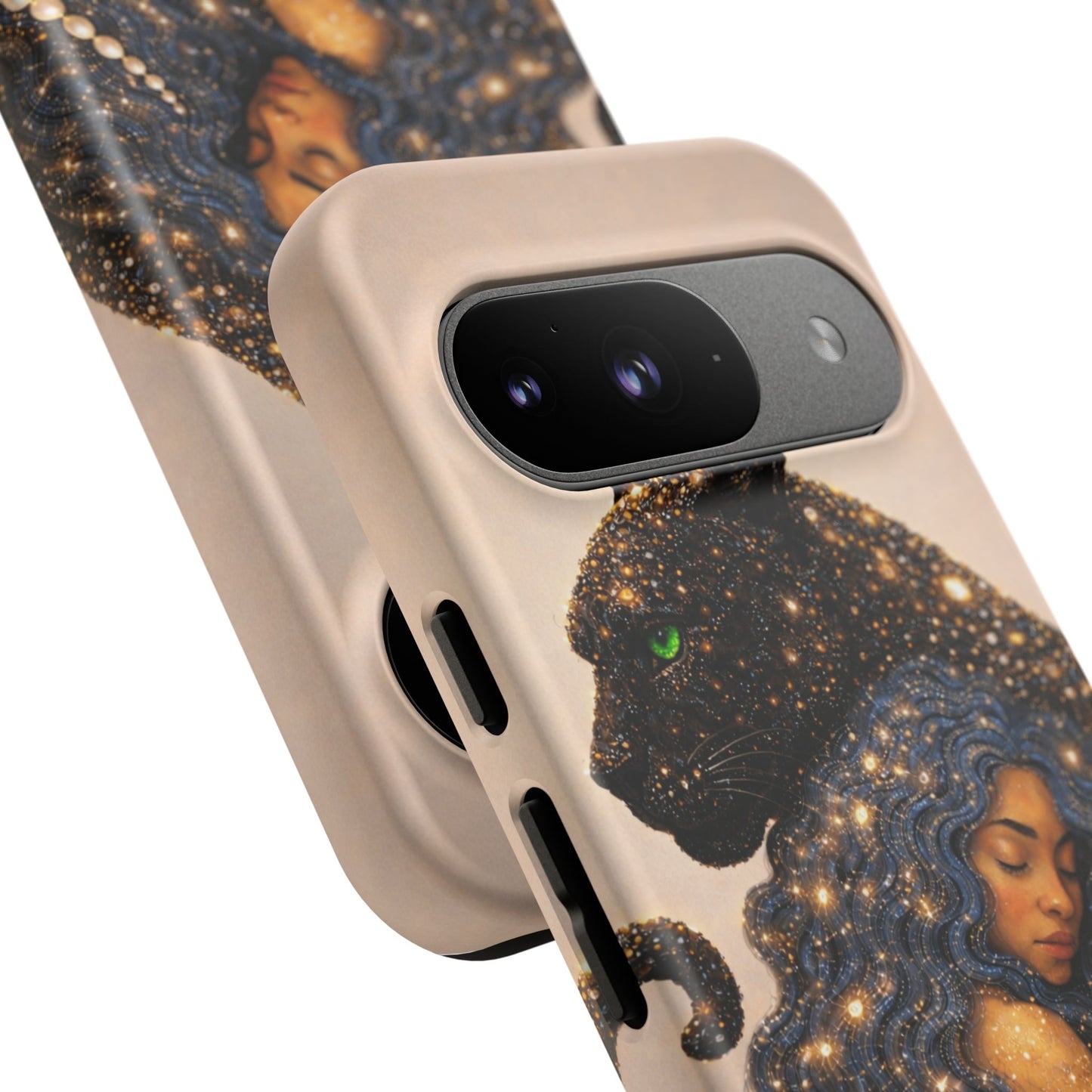 Leopard Portrait Tough Phone Case — Blue Jaguar Art Protective Cover