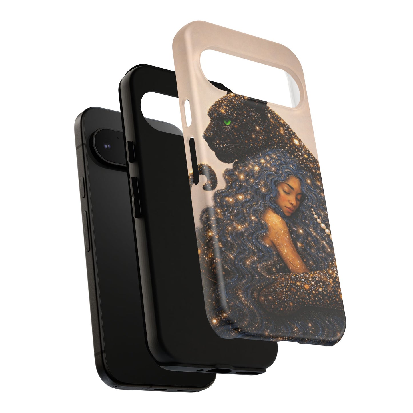 Leopard Portrait Tough Phone Case — Blue Jaguar Art Protective Cover