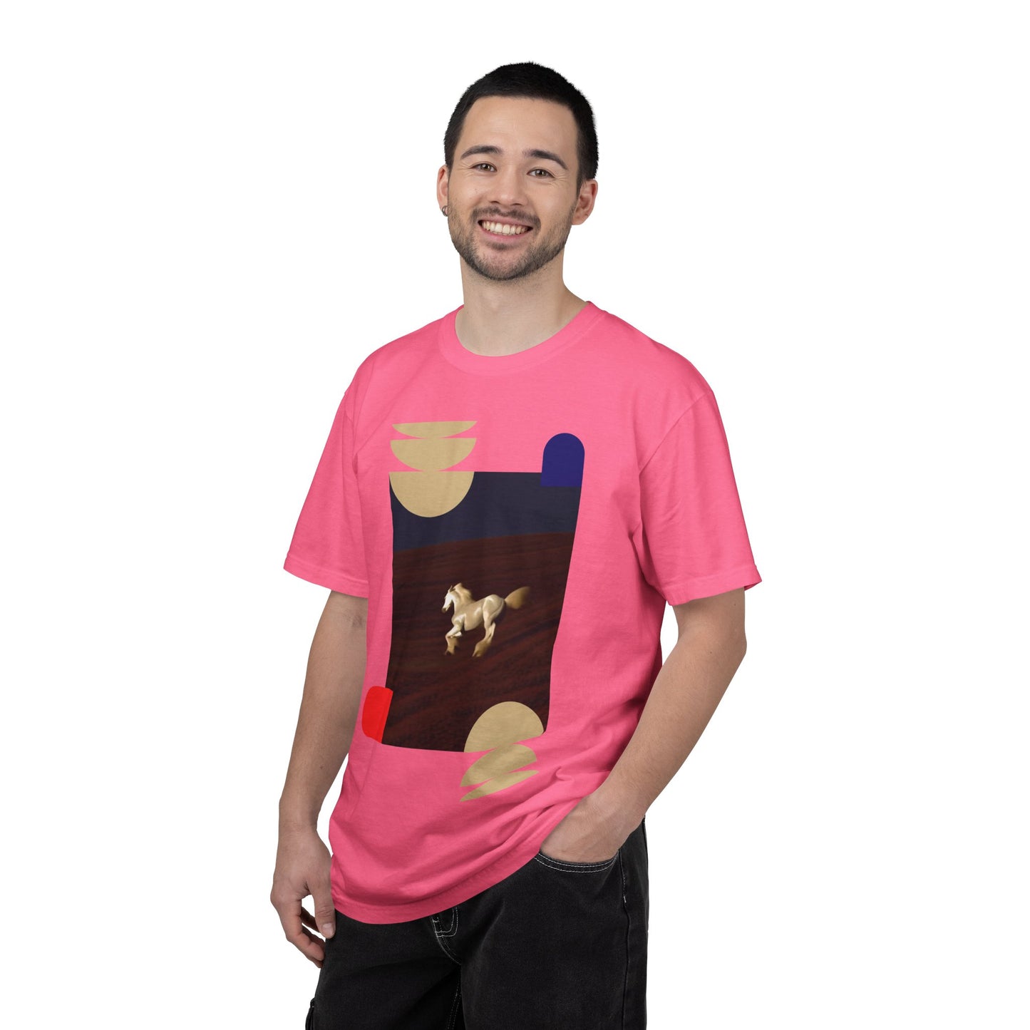 Horse Graphic T-Shirt — Minimalist Geometric Stallion Print