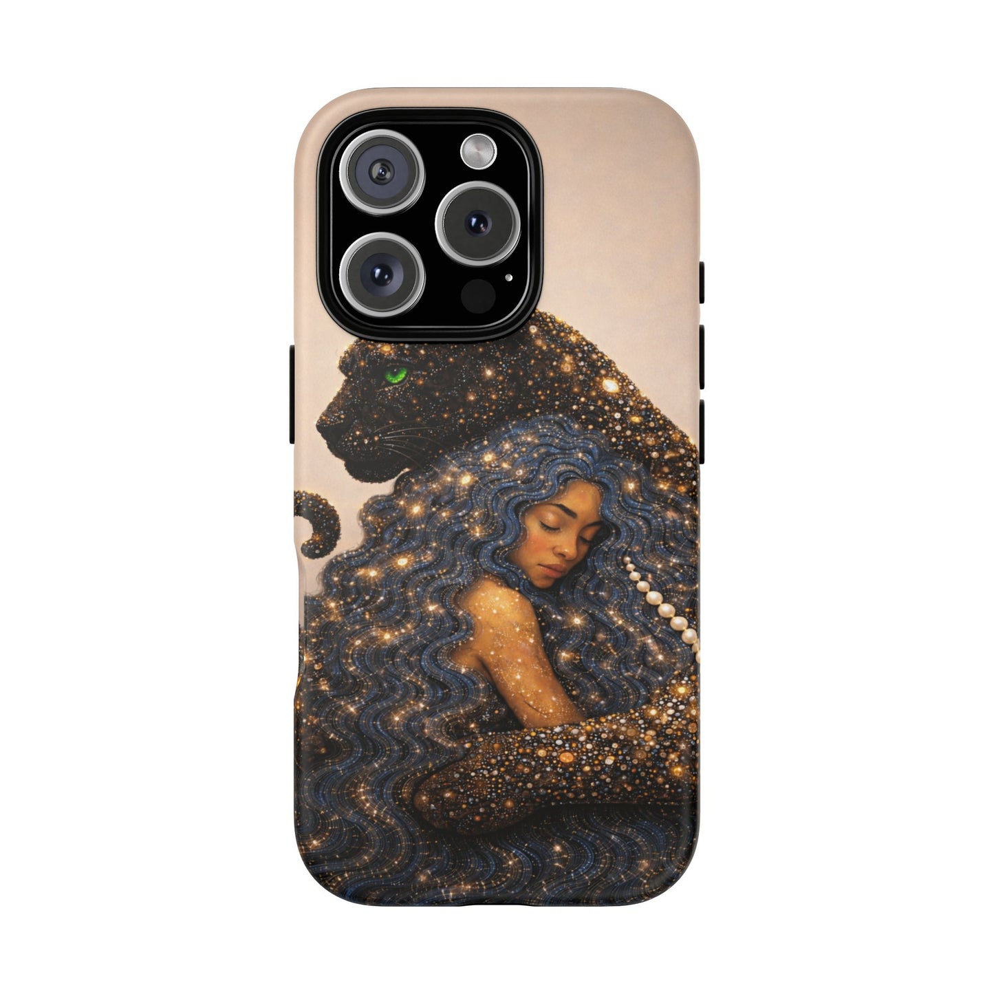 Leopard Portrait Tough Phone Case — Blue Jaguar Art Protective Cover