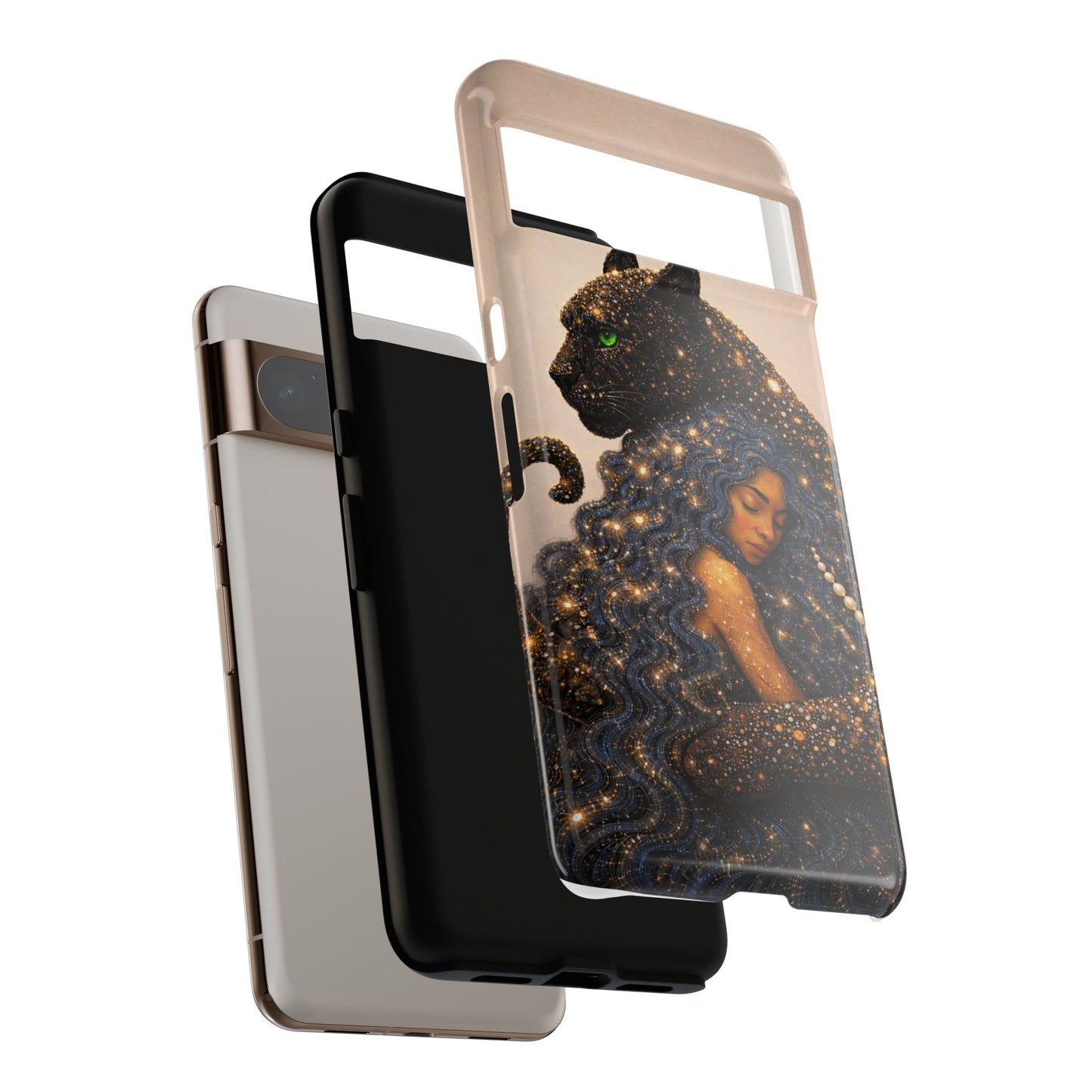 Leopard Portrait Tough Phone Case — Blue Jaguar Art Protective Cover