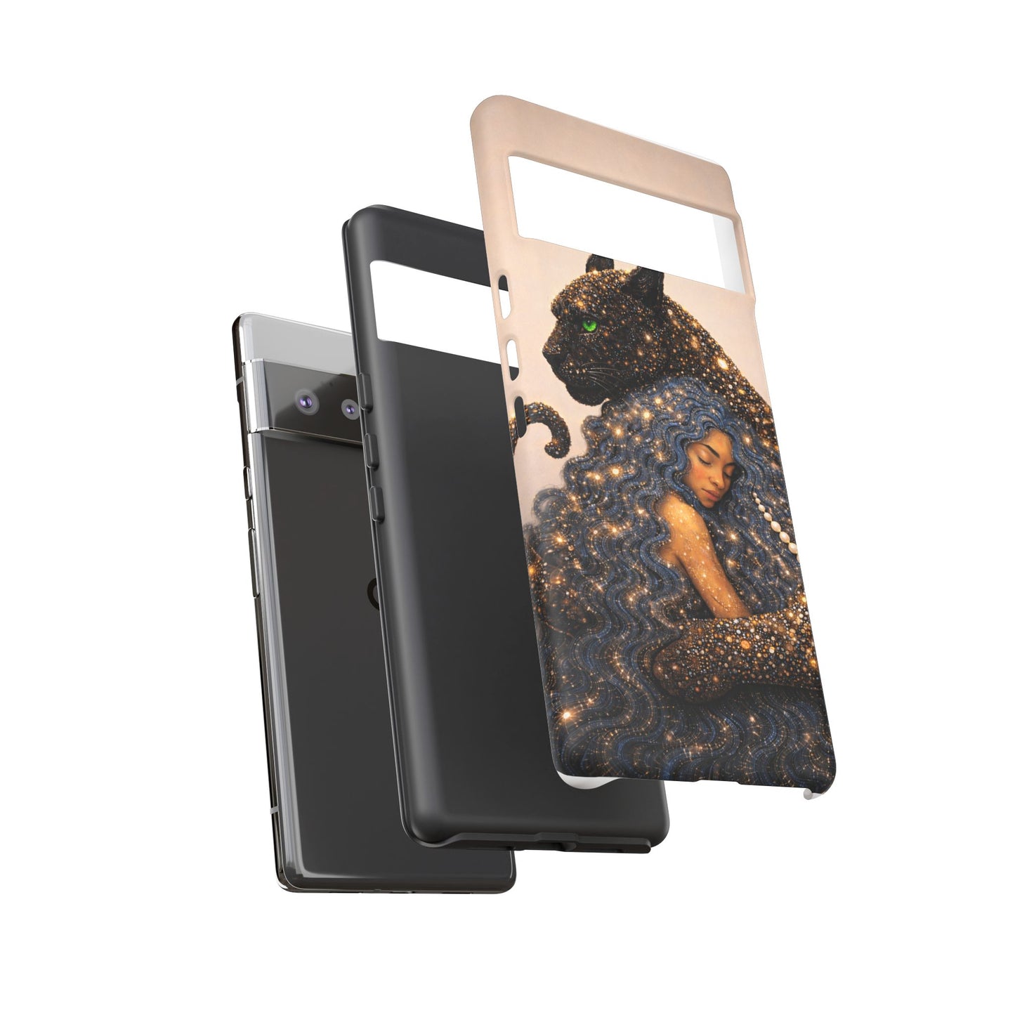 Leopard Portrait Tough Phone Case — Blue Jaguar Art Protective Cover