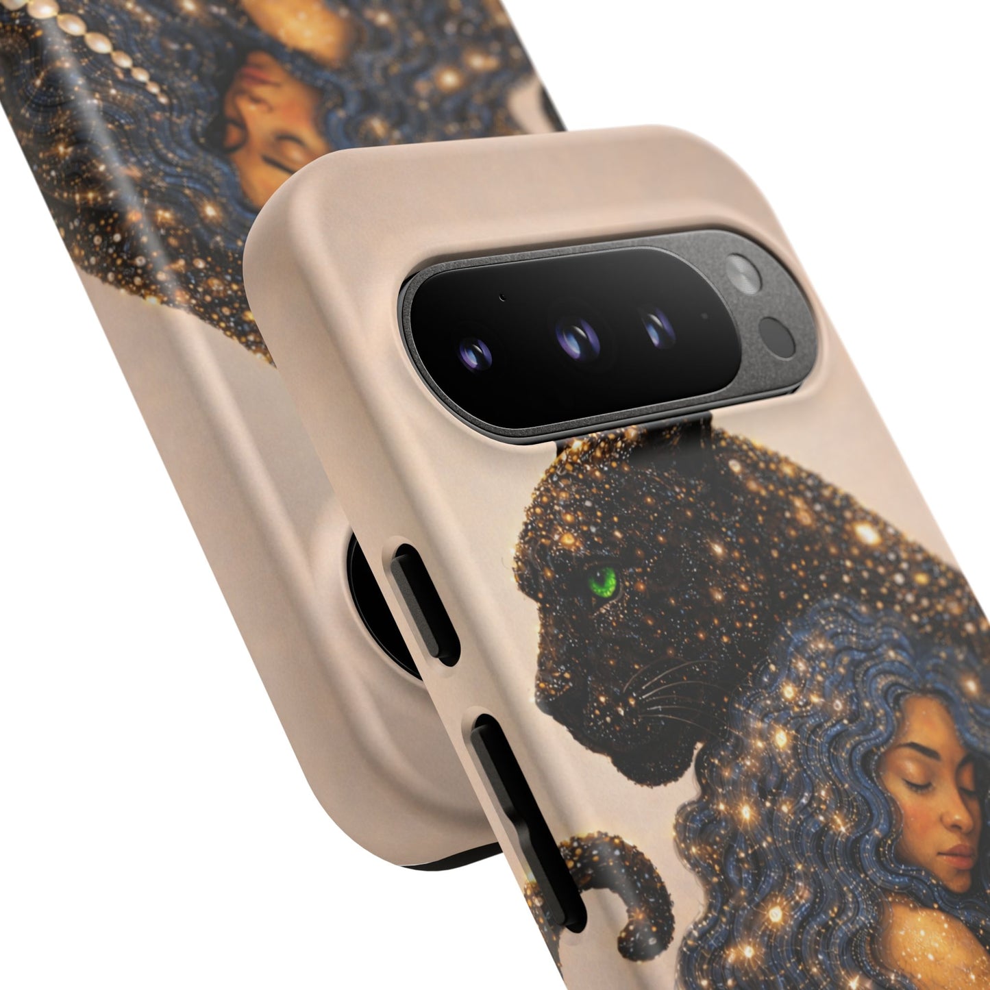 Leopard Portrait Tough Phone Case — Blue Jaguar Art Protective Cover